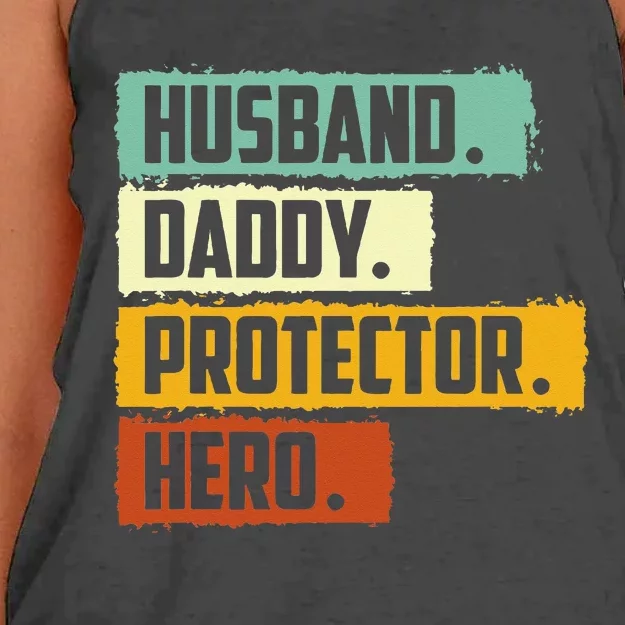 Husband Daddy Protector Hero Women's Knotted Racerback Tank