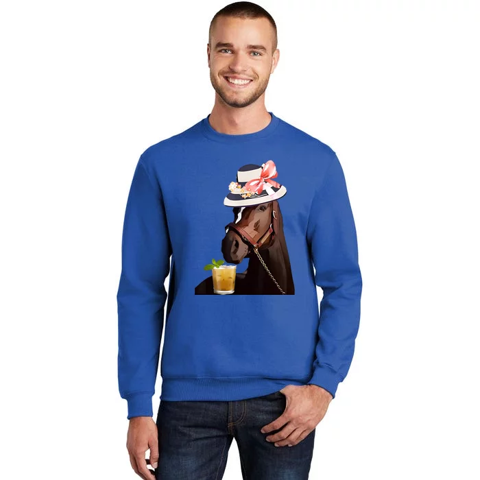 Horse Derby Party Blue Sweatshirt