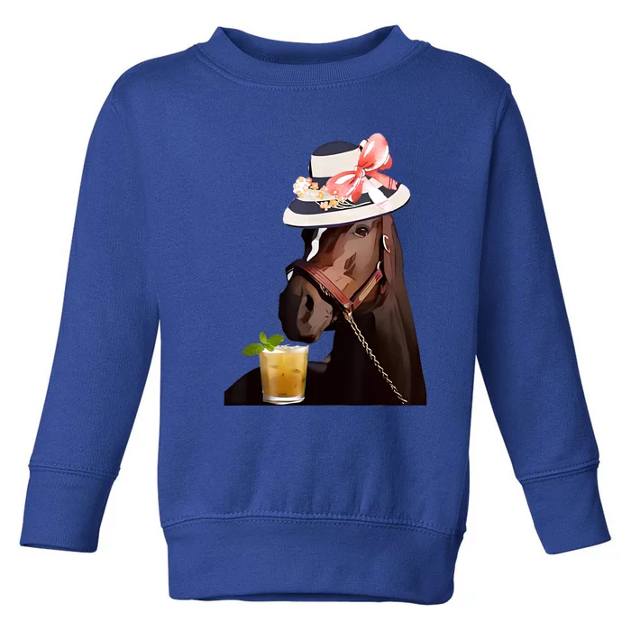 Horse Derby Party Blue Toddler Sweatshirt