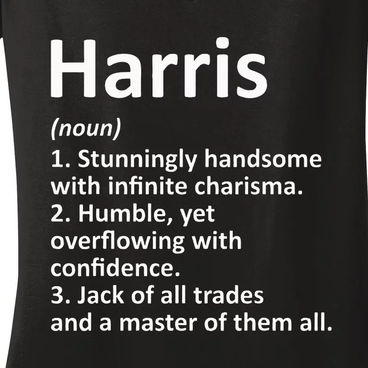 Harris Definition Personalized Name Funny Birthday Gift Idea Women's V-Neck T-Shirt