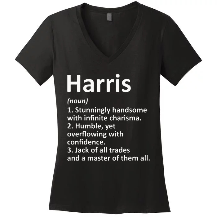 Harris Definition Personalized Name Funny Birthday Gift Idea Women's V-Neck T-Shirt