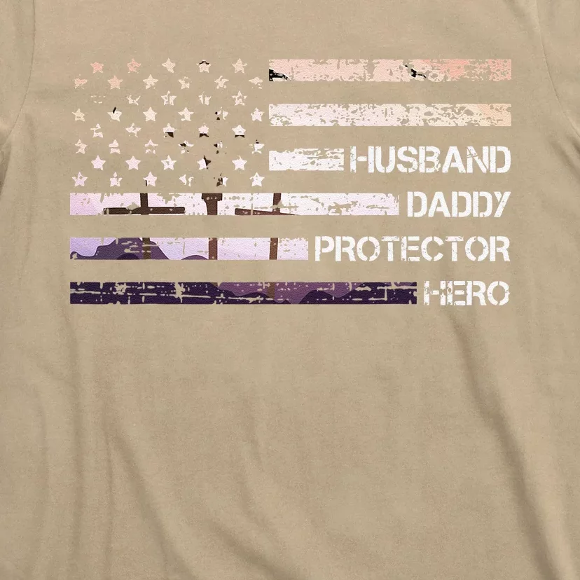 Husband Daddy Protector Hero Fathers Day Dad Gift Papa Idea T-Shirt