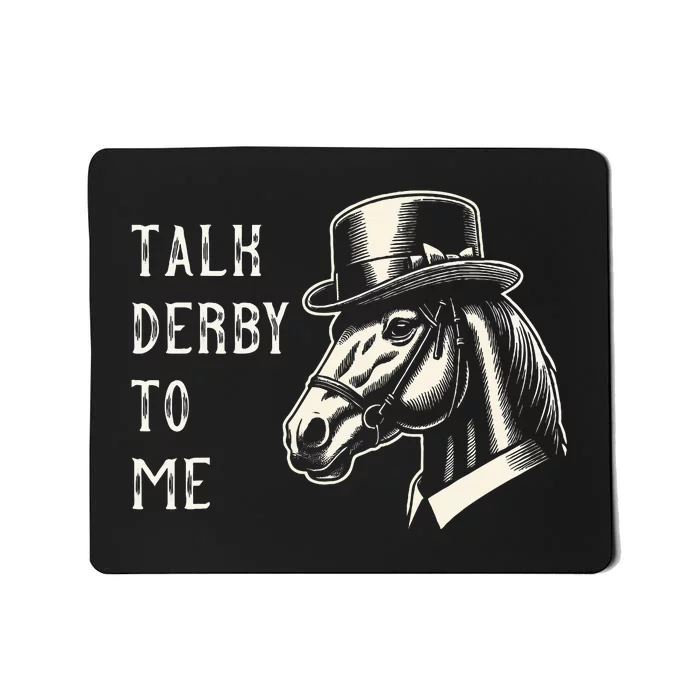 Horse Derby Party Blue Hat Talk Derby To Me Mousepad