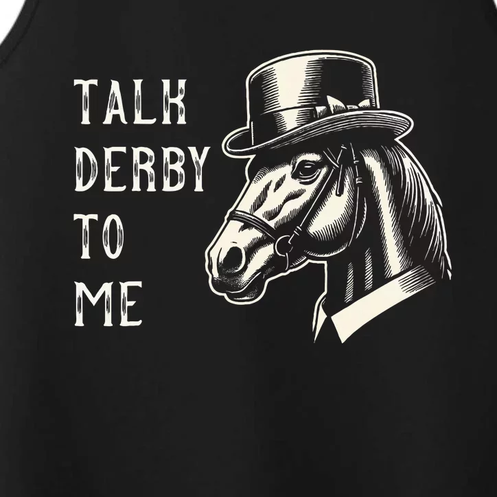 Horse Derby Party Blue Hat Talk Derby To Me Performance Tank