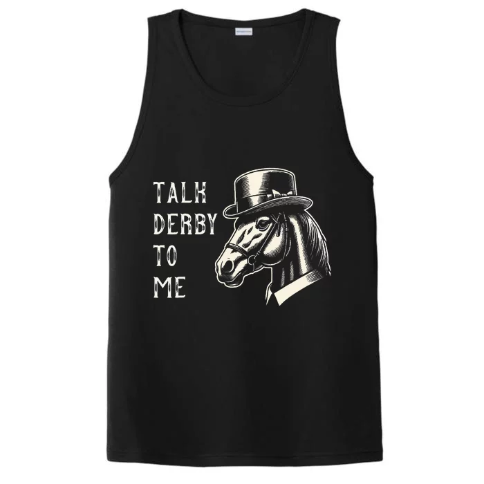 Horse Derby Party Blue Hat Talk Derby To Me Performance Tank