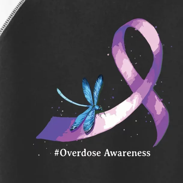 Hippie Dragonfly Purple Ribbon Overdose Awareness Toddler Fine Jersey T-Shirt