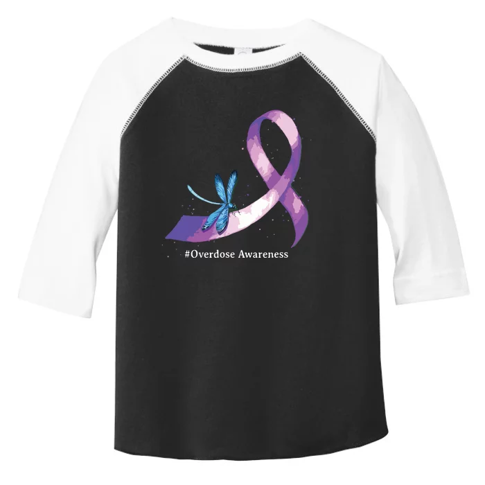 Hippie Dragonfly Purple Ribbon Overdose Awareness Toddler Fine Jersey T-Shirt