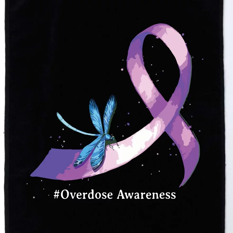 Hippie Dragonfly Purple Ribbon Overdose Awareness Platinum Collection Golf Towel