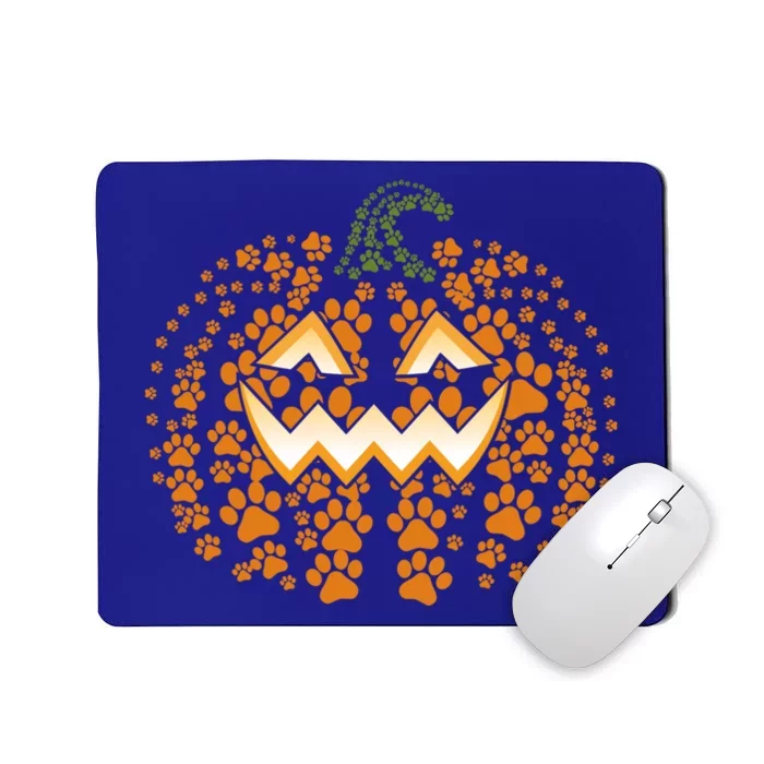 Halloween Dog Paw Pumpkin Funny Dogs Lovers Cool Gift Mousepad