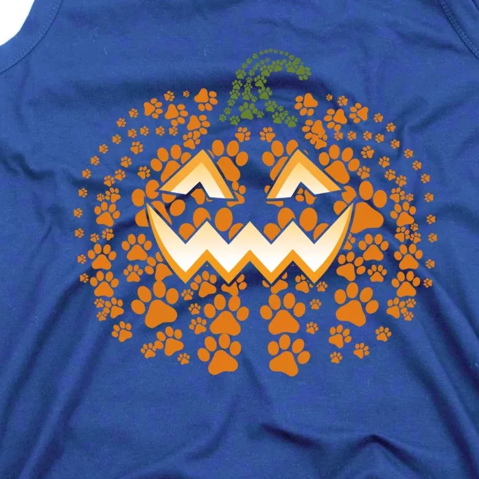 Halloween Dog Paw Pumpkin Funny Dogs Lovers Cool Gift Tank Top