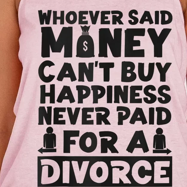 Happy Divorce Party Whoever Said Money Can't Buy Happiness Women's Knotted Racerback Tank