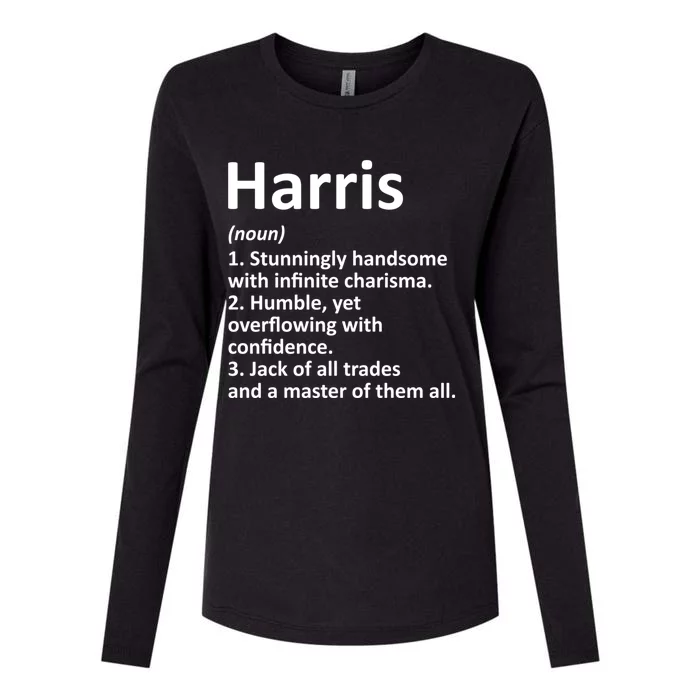 Harris Definition Personalized Name Funny Birthday Gift Idea Womens Cotton Relaxed Long Sleeve T-Shirt