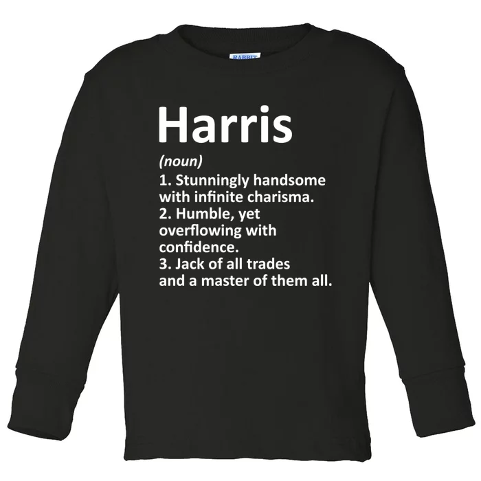 Harris Definition Personalized Name Funny Birthday Gift Idea Toddler Long Sleeve Shirt