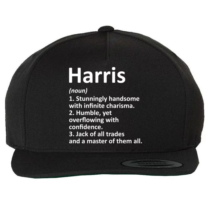 Harris Definition Personalized Name Funny Birthday Gift Idea Wool Snapback Cap