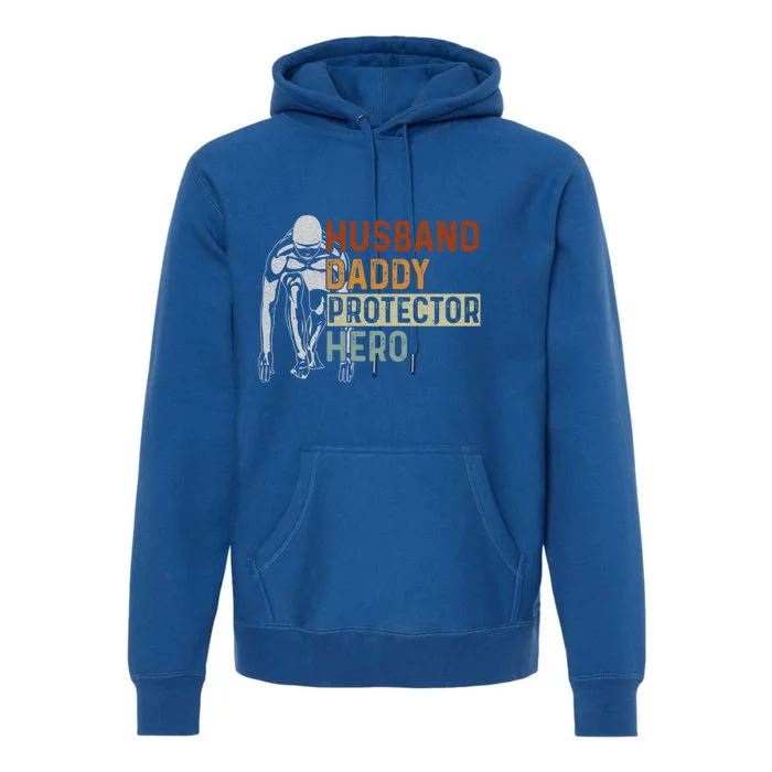 Husband Daddy Protector Hero Father Swimming Dad Grandpa Cute Gift Premium Hoodie