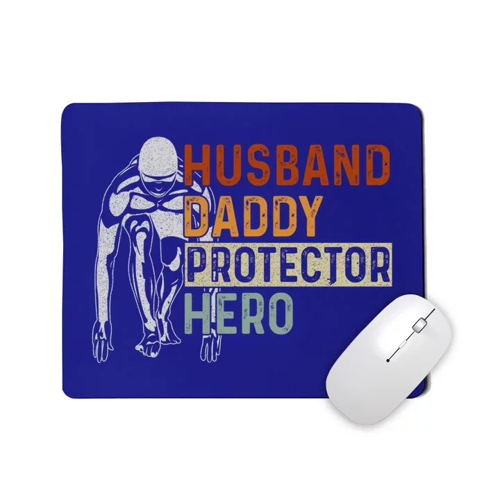 Husband Daddy Protector Hero Father Swimming Dad Grandpa Cute Gift Mousepad