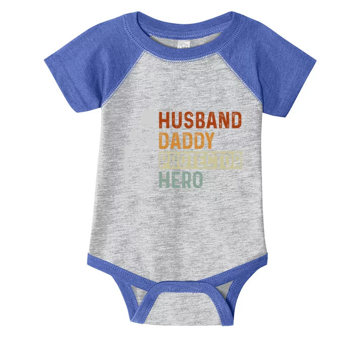 Husband Daddy Protector Hero Father Swimming Dad Grandpa Cute Gift Infant Baby Jersey Bodysuit