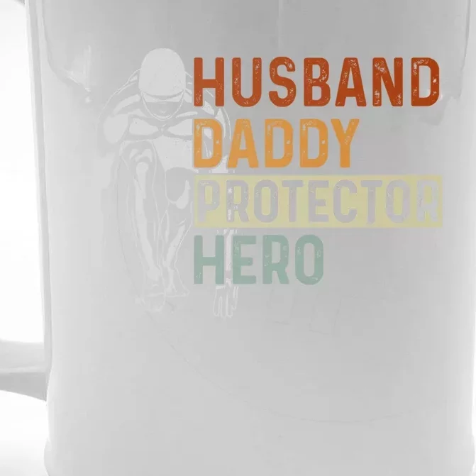 Husband Daddy Protector Hero Father Swimming Dad Grandpa Cute Gift Front & Back Beer Stein