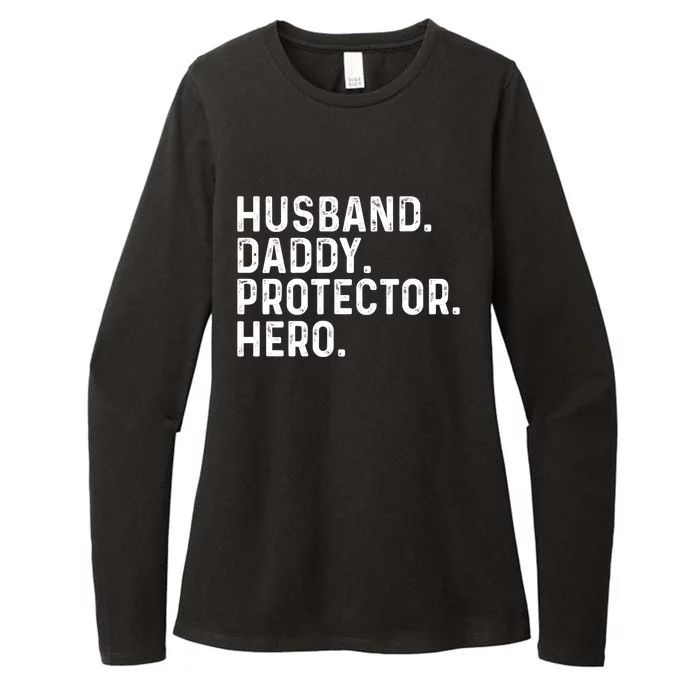 Husband Daddy Protector Hero Dad Stepgiftdad Cool Fathers Day Gift Womens CVC Long Sleeve Shirt