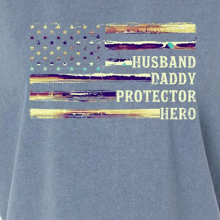 Husband Daddy Protector Hero FatherS Day Dad Garment-Dyed Women's Muscle Tee