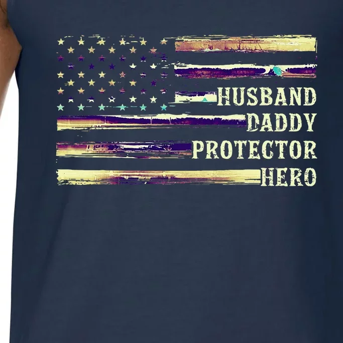 Husband Daddy Protector Hero FatherS Day Dad Comfort Colors® Tank Top