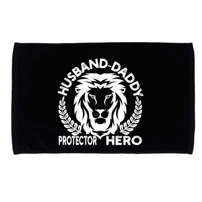 Husband Daddy Protector Hero Lion Cool Gift Microfiber Hand Towel