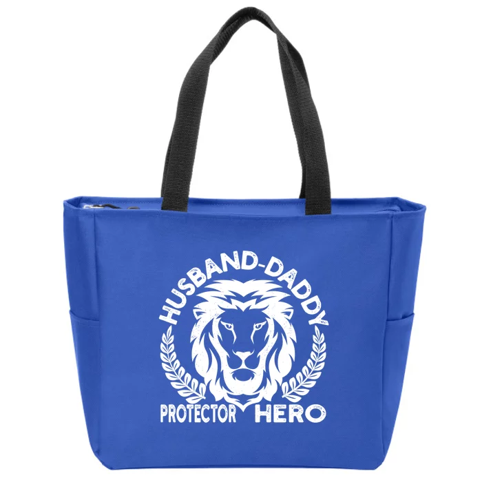 Husband Daddy Protector Hero Lion Cool Gift Zip Tote Bag