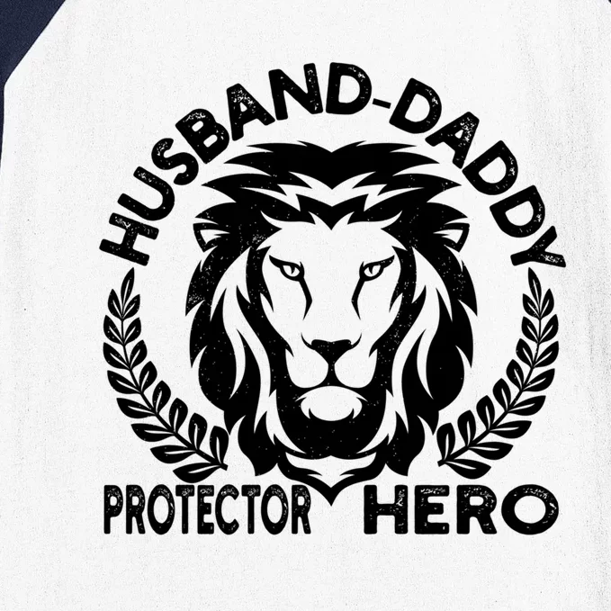 Husband Daddy Protector Hero Lion Cool Gift Baseball Sleeve Shirt