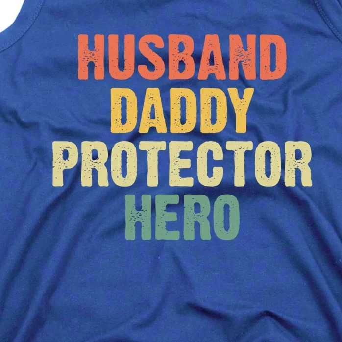 Husband Dad Protector Hero Husband Daddy Protector Hero Gift Tank Top