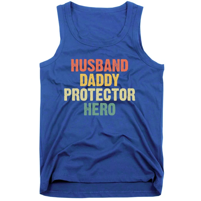 Husband Dad Protector Hero Husband Daddy Protector Hero Gift Tank Top