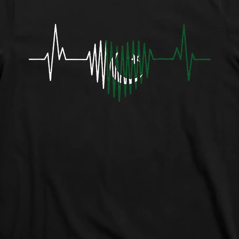 Heartbeat Design Pakistani Flag Pakistan T-Shirt