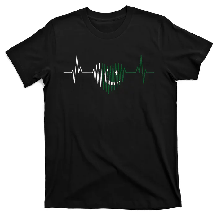 Heartbeat Design Pakistani Flag Pakistan T-Shirt