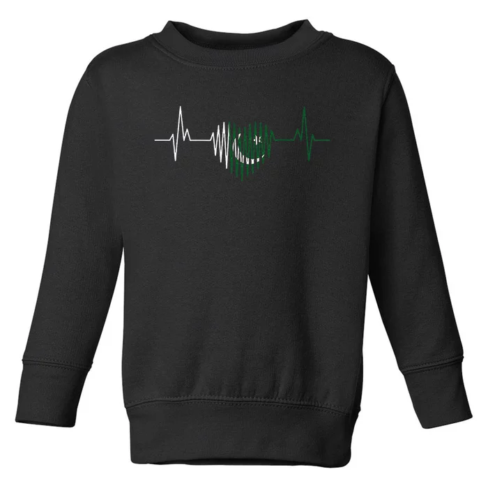 Heartbeat Design Pakistani Flag Pakistan Toddler Sweatshirt