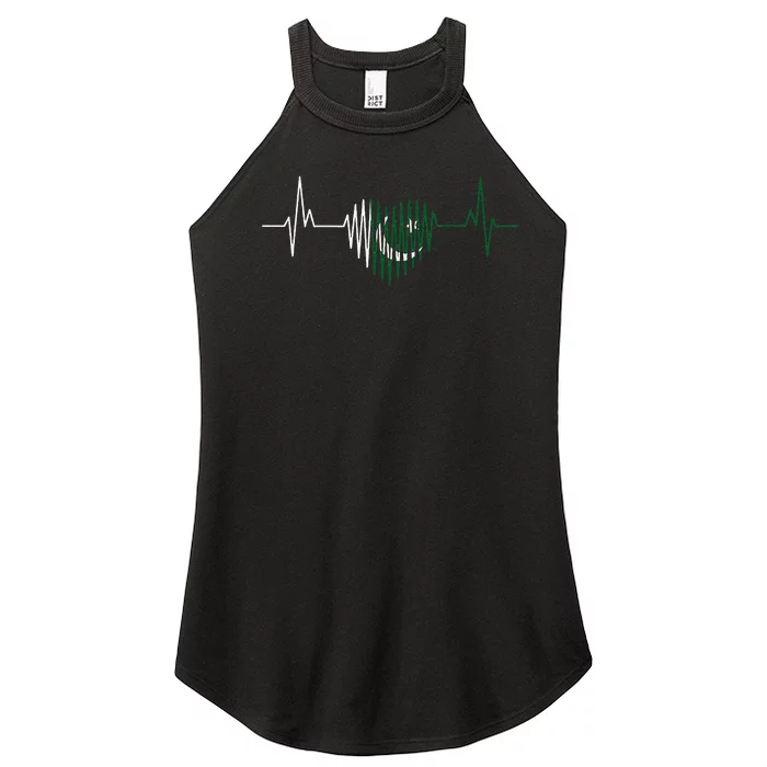 Heartbeat Design Pakistani Flag Pakistan Women’s Perfect Tri Rocker Tank