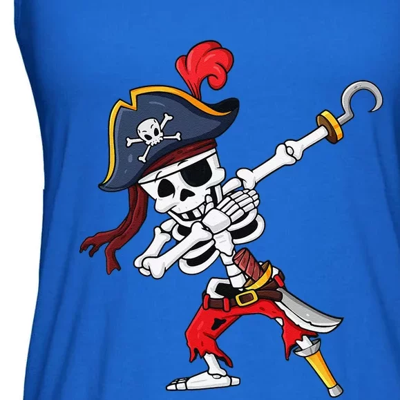 Halloween Dabbing Pirate Skeleton Funny Dab Ladies Essential Flowy Tank