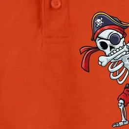 Halloween Dabbing Pirate Skeleton Funny Dabs Dry Zone Grid Performance Polo