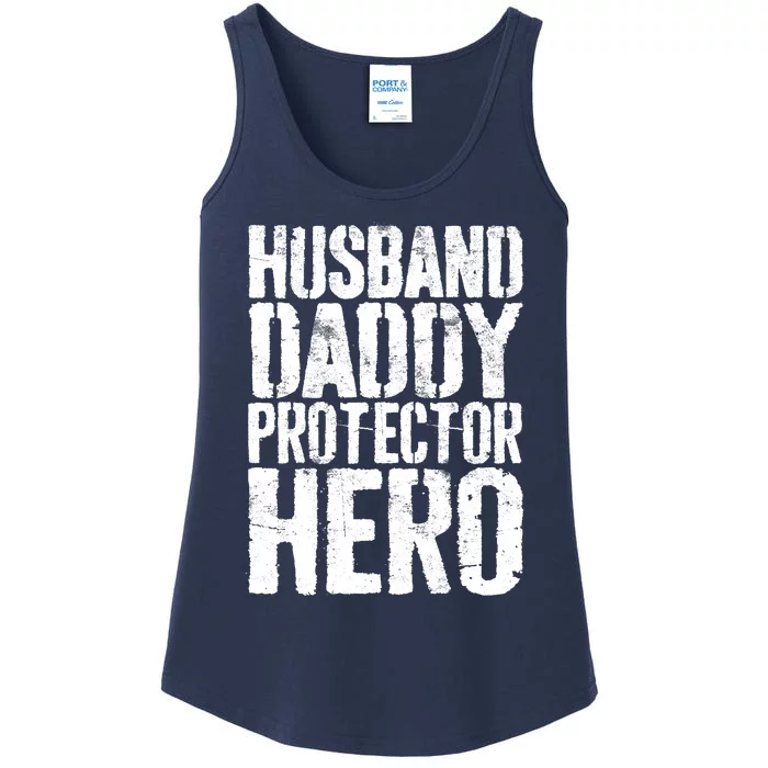 Husband Daddy Protector Hero Father's Day Ladies Essential Tank