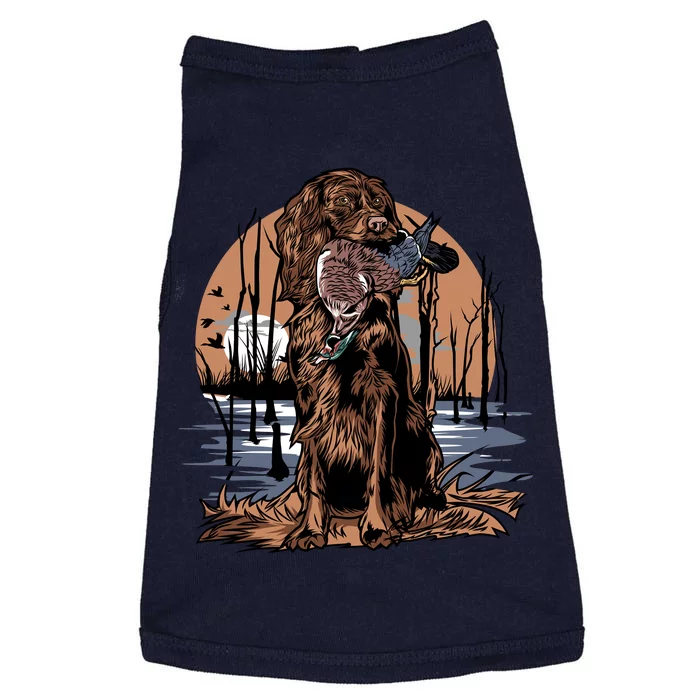 Hunting Dog Retrieving Duck Swamp Scene Doggie Tank