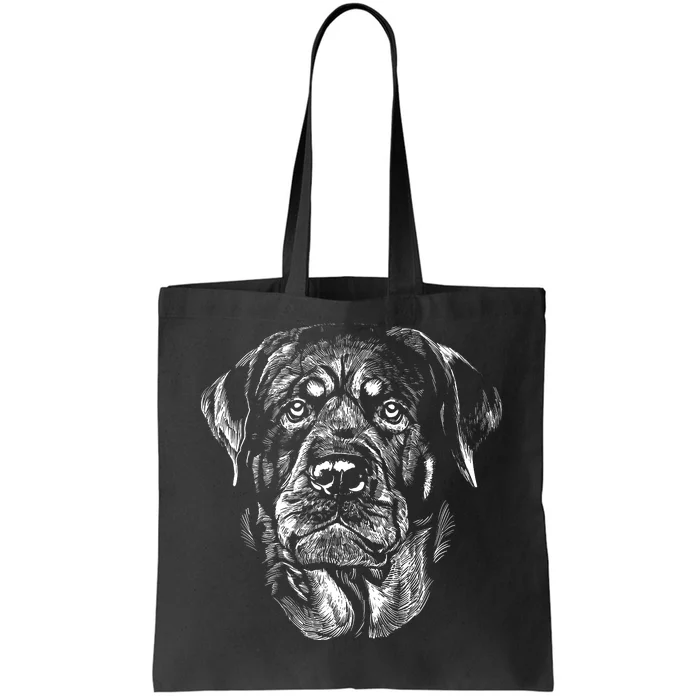 Hand Drawn Rottweiler Dog Tote Bag