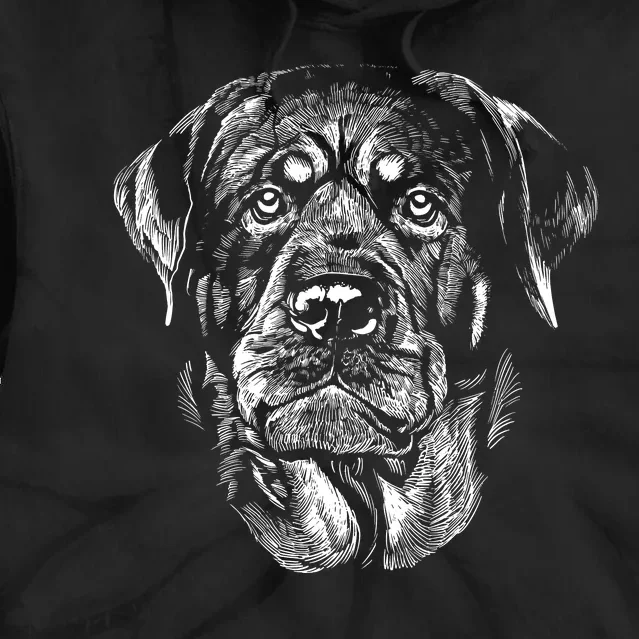 Hand Drawn Rottweiler Dog Tie Dye Hoodie