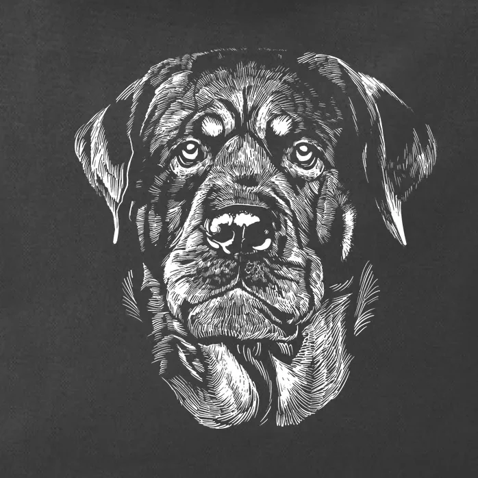 Hand Drawn Rottweiler Dog Zip Tote Bag