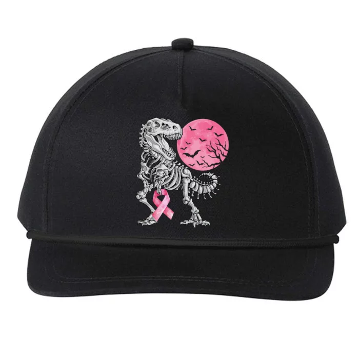 Halloween Dinosaur Ribbon Breast Cancer Awareness Snapback Five-Panel Rope Hat