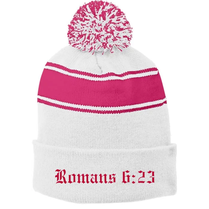 Houston Dietrich Romans 6 23 Wages Of Sin Stripe Pom Pom Beanie