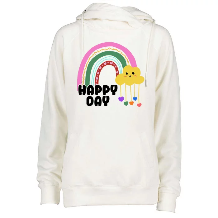 Happy Day Retro 80s Sunshine Womens Funnel Neck Pullover Hood