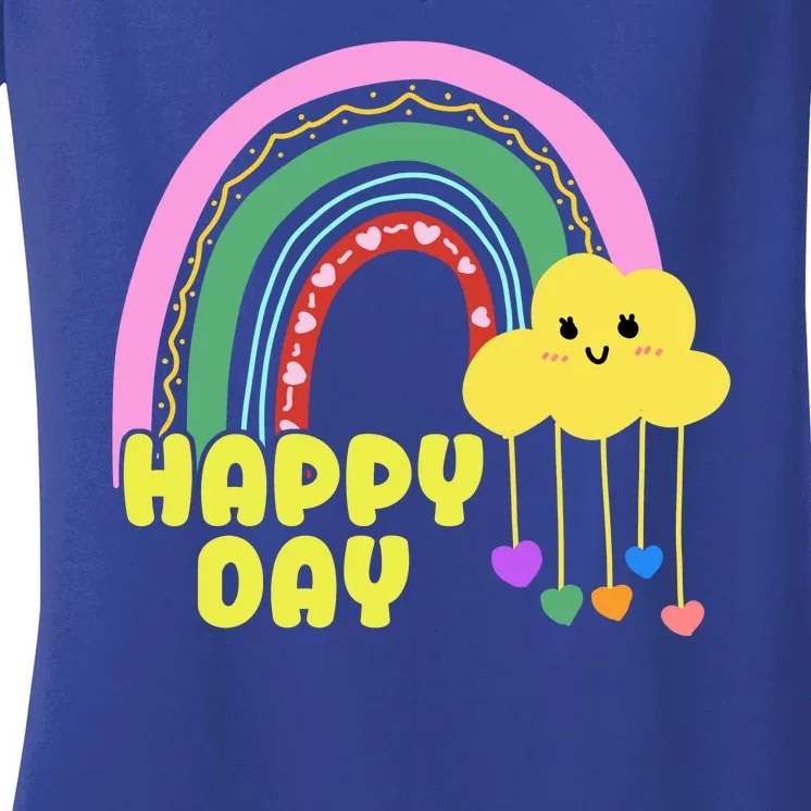 Happy Day Retro 80s Sunshine Women's V-Neck T-Shirt