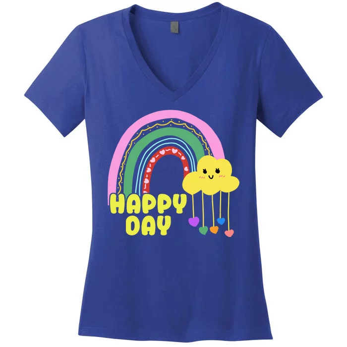 Happy Day Retro 80s Sunshine Women's V-Neck T-Shirt