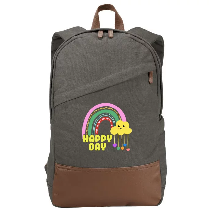 Happy Day Retro 80s Sunshine Cotton Canvas Backpack