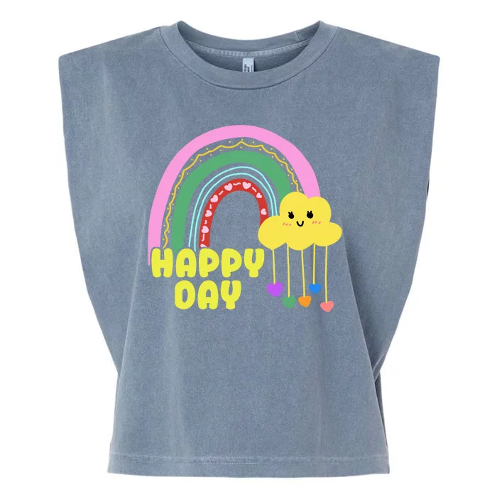 Happy Day Retro 80s Sunshine Garment-Dyed Women's Muscle Tee