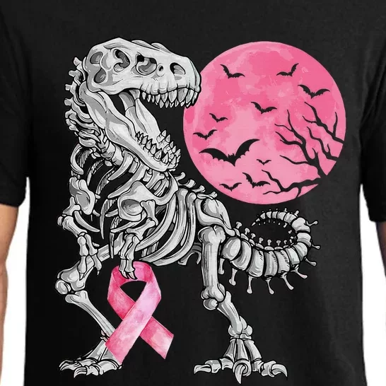 Halloween Dinosaur Ribbon Breast Cancer Awareness Pajama Set