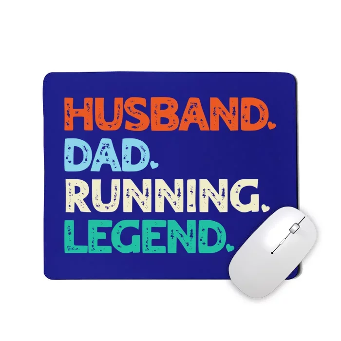 Husband Dad Running Legend Vintage Funny Runner Father Great Gift Mousepad